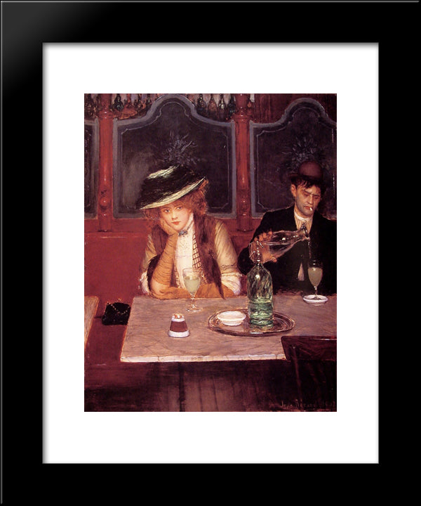 The Drinkers 20x24 Black Modern Wood Framed Art Print Poster by Beraud, Jean