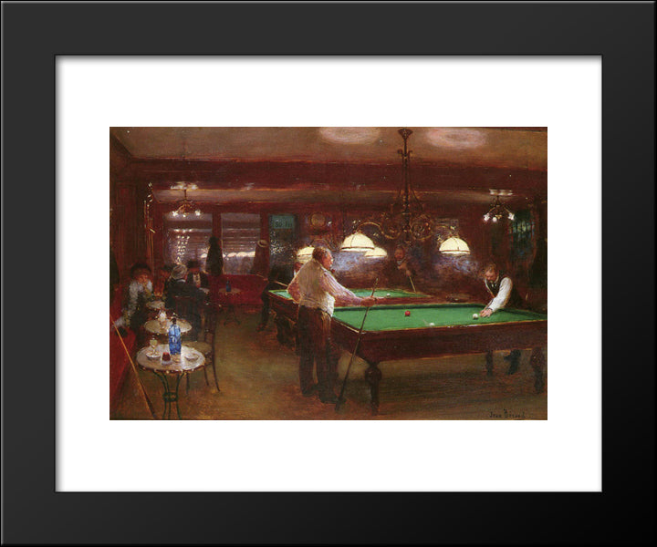 La Partie De Billard 20x24 Black Modern Wood Framed Art Print Poster by Beraud, Jean
