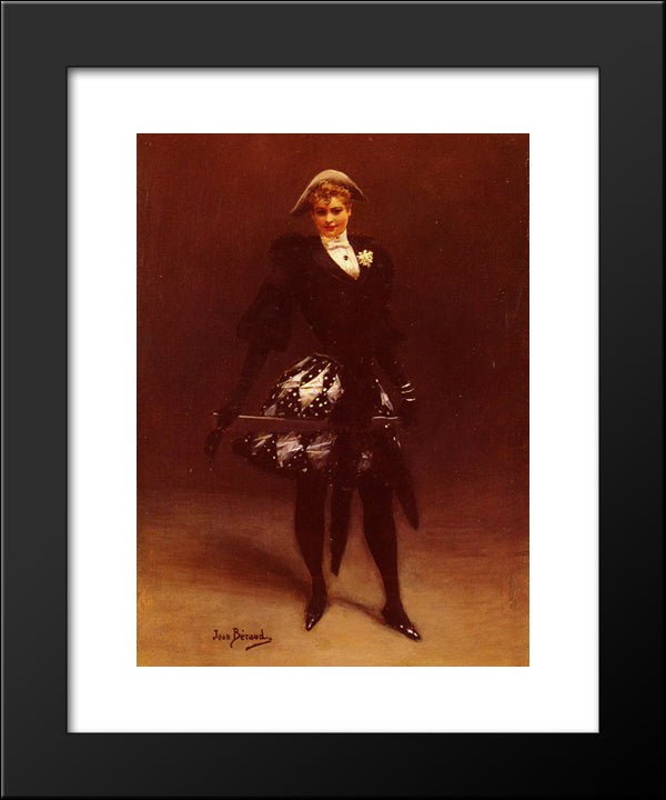 La Pierrette 20x24 Black Modern Wood Framed Art Print Poster by Beraud, Jean