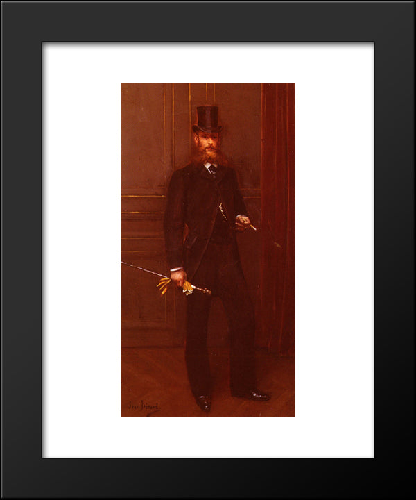 Portrait D'Un Homme Elegant 20x24 Black Modern Wood Framed Art Print Poster by Beraud, Jean