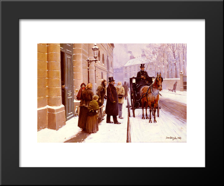 La Sortie Du Bourgeois 20x24 Black Modern Wood Framed Art Print Poster by Beraud, Jean