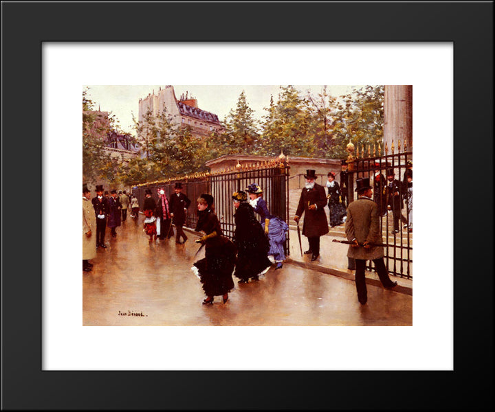 Sortant De La Madeleine, Paris 20x24 Black Modern Wood Framed Art Print Poster by Beraud, Jean