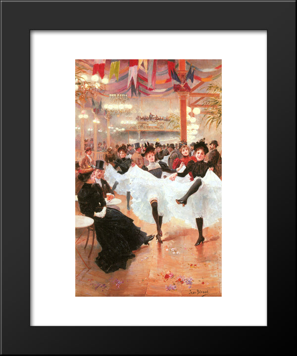 Le Cafe De Paris 20x24 Black Modern Wood Framed Art Print Poster by Beraud, Jean