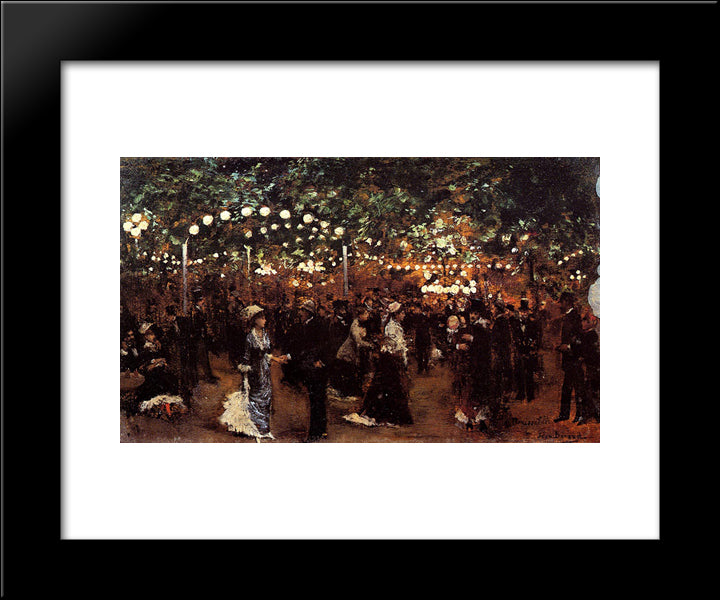 Le Bal Mabile 20x24 Black Modern Wood Framed Art Print Poster by Beraud, Jean