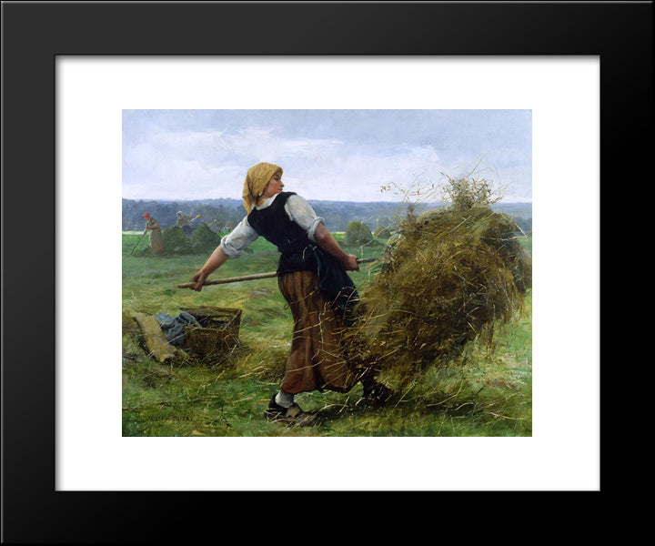 La Faneuse 20x24 Black Modern Wood Framed Art Print Poster by Dupre, Julien