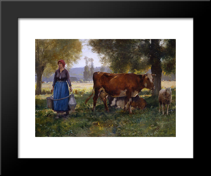 Laitiere 20x24 Black Modern Wood Framed Art Print Poster by Dupre, Julien