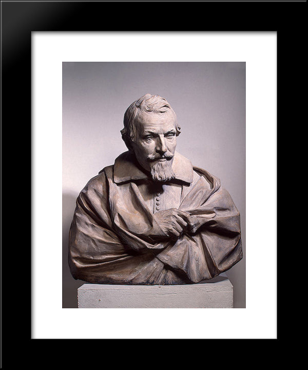 Portrait Of Gaspare Mola 20x24 Black Modern Wood Framed Art Print Poster by Algardi, Alessandro