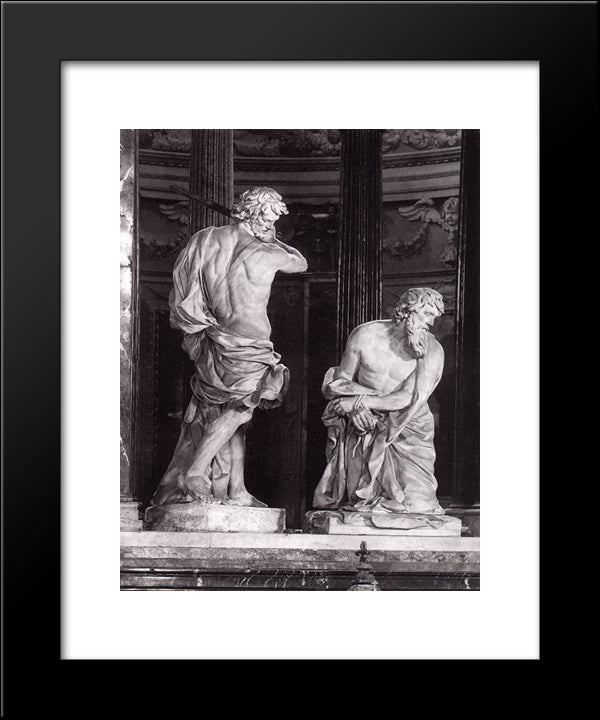 Beheading Of St Paul 20x24 Black Modern Wood Framed Art Print Poster by Algardi, Alessandro