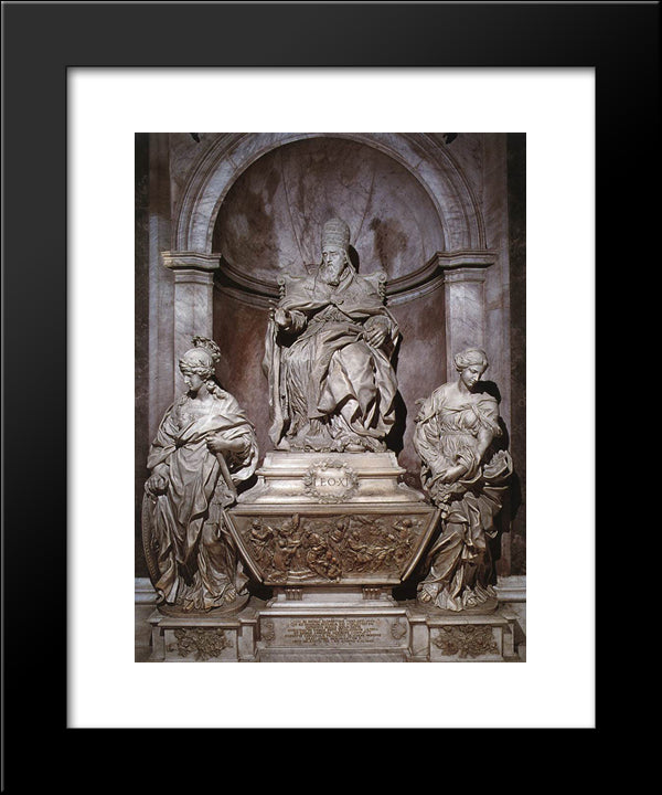 Monument Of Pope Leo Xi 20x24 Black Modern Wood Framed Art Print Poster by Algardi, Alessandro