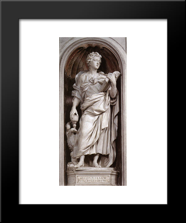 St John The Evangelist 20x24 Black Modern Wood Framed Art Print Poster by Algardi, Alessandro