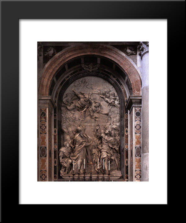 The Meeting Of Leo I And Attila 20x24 Black Modern Wood Framed Art Print Poster by Algardi, Alessandro