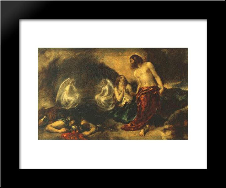 Christ Appearing To Mary Magdalene After The Resurrection 20x24 Black Modern Wood Framed Art Print Poster by Etty, William