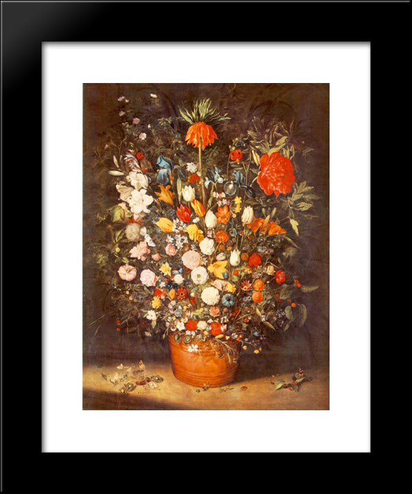 Bouquet 20x24 Black Modern Wood Framed Art Print Poster by Brueghel, Jan the Elder