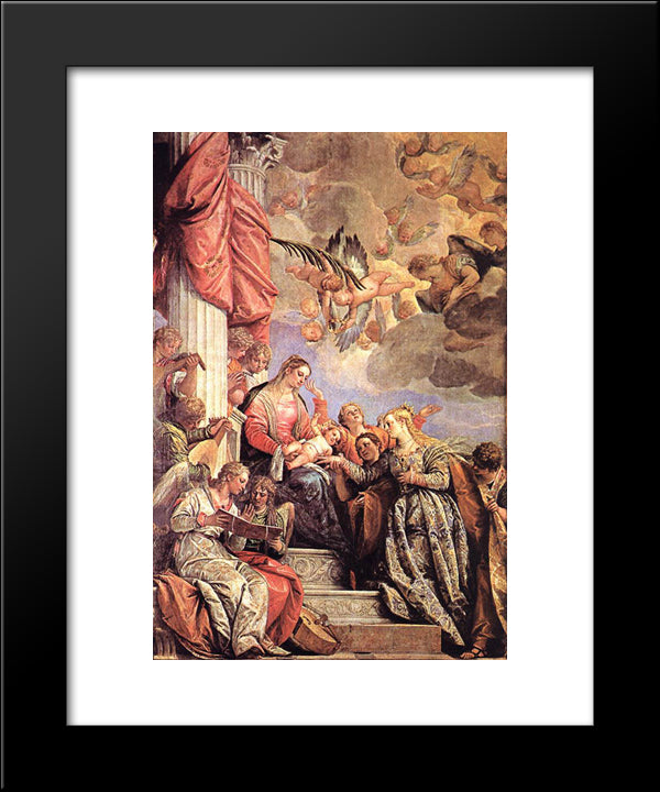 The Marriage Of St Catherine 20x24 Black Modern Wood Framed Art Print Poster by Veronese, Paolo