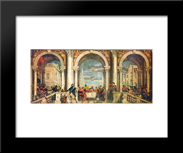 Feast In The House Of Levi 20x24 Black Modern Wood Framed Art Print Poster by Veronese, Paolo