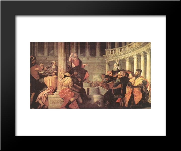 Jesus Among The Doctors In The Temple 20x24 Black Modern Wood Framed Art Print Poster by Veronese, Paolo