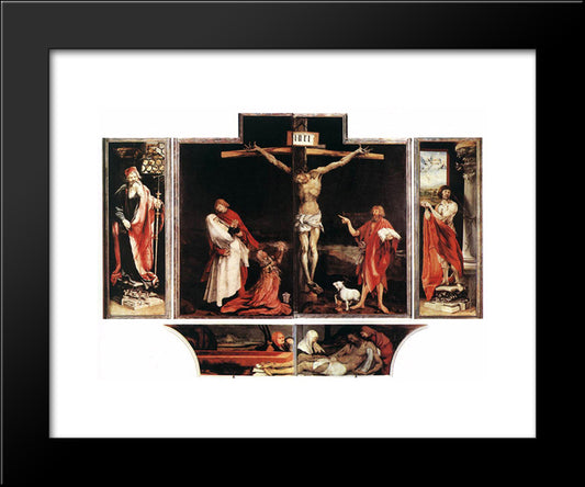 Isenheim Altarpiece (First View) 20x24 Black Modern Wood Framed Art Print Poster by Grunewald, Matthias