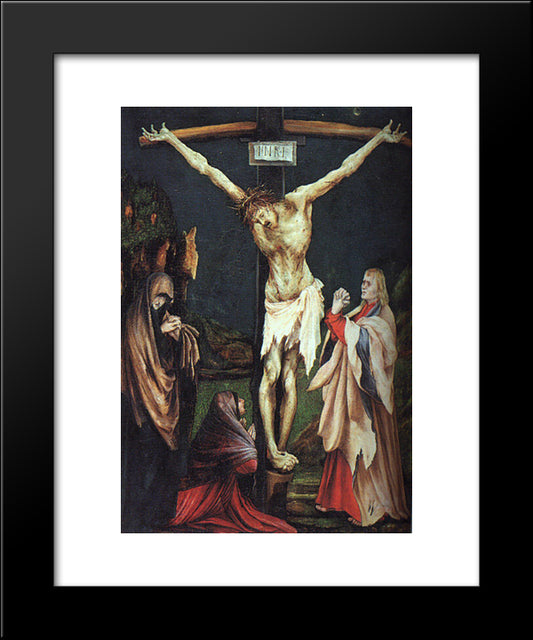 The Small Crucifixion 20x24 Black Modern Wood Framed Art Print Poster by Grunewald, Matthias