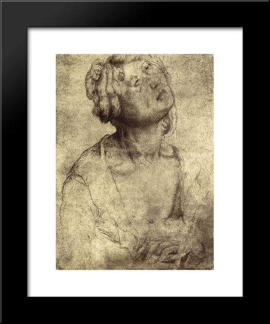 Woman With Open Robe 20x24 Black Modern Wood Framed Art Print Poster by Grunewald, Matthias