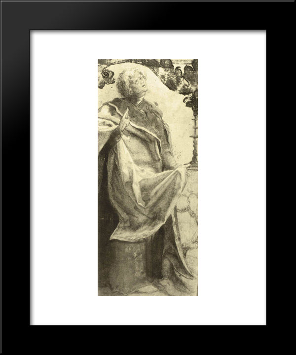 Study Of An Apostle 20x24 Black Modern Wood Framed Art Print Poster by Grunewald, Matthias