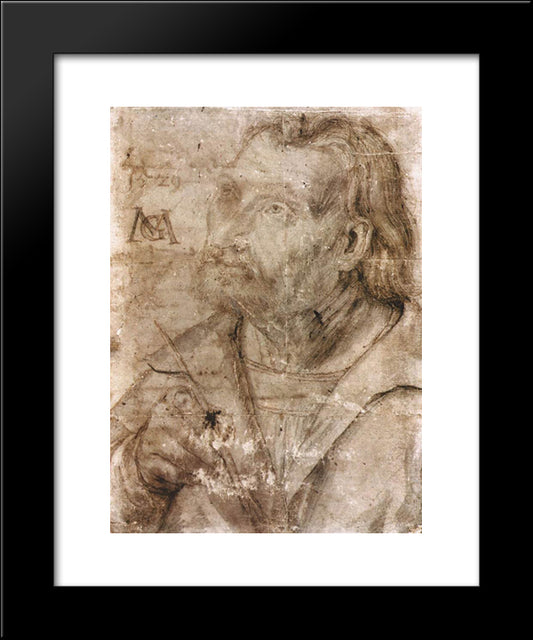 Self'Portrait 20x24 Black Modern Wood Framed Art Print Poster by Grunewald, Matthias