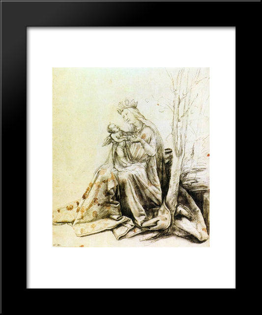 Virgin And Child 20x24 Black Modern Wood Framed Art Print Poster by Grunewald, Matthias