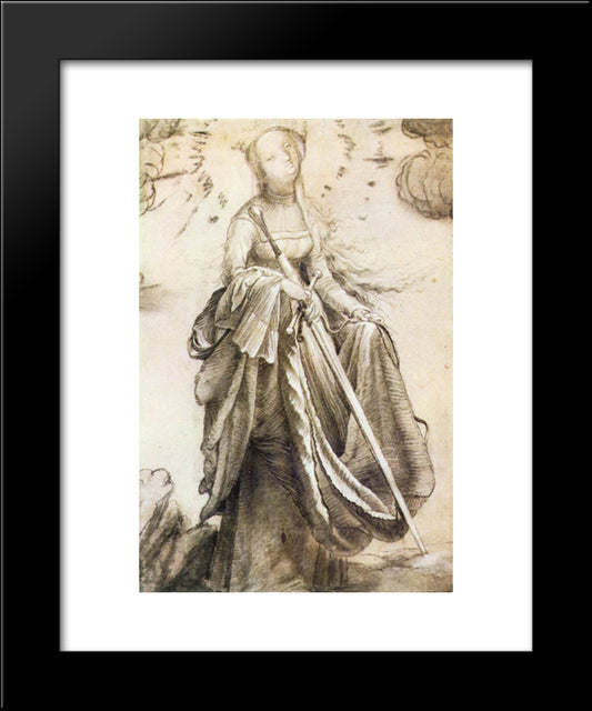 St Catherine 20x24 Black Modern Wood Framed Art Print Poster by Grunewald, Matthias