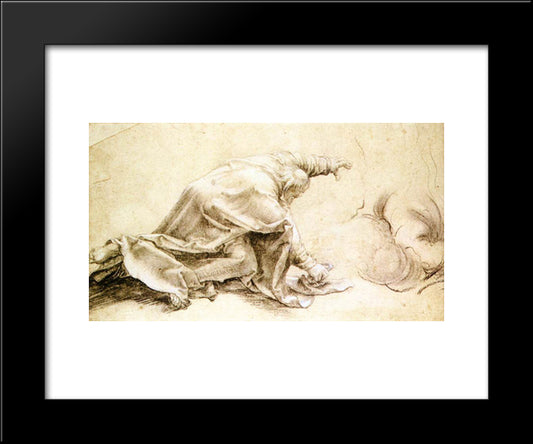An Apostle From The Transfiguration 20x24 Black Modern Wood Framed Art Print Poster by Grunewald, Matthias