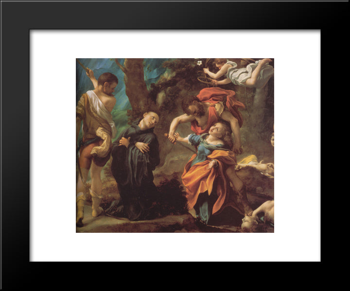 The Martyrdom Of Four Saints 20x24 Black Modern Wood Framed Art Print Poster by Correggio