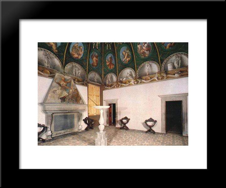 Camera Di San Paolo 20x24 Black Modern Wood Framed Art Print Poster by Correggio