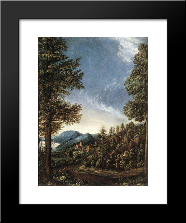 Danubian Landscape 20x24 Black Modern Wood Framed Art Print Poster by van Alsloot, Denys