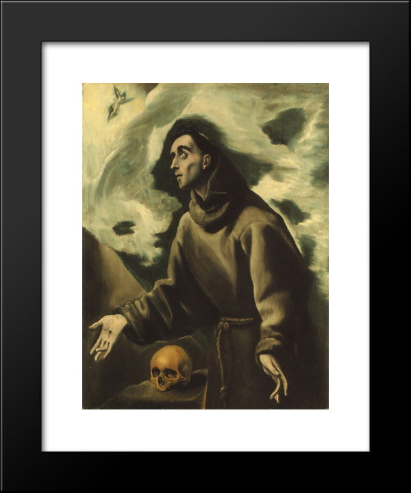 Saint Francis Receiving The Stigmata 20x24 Black Modern Wood Framed Art Print Poster by El Greco