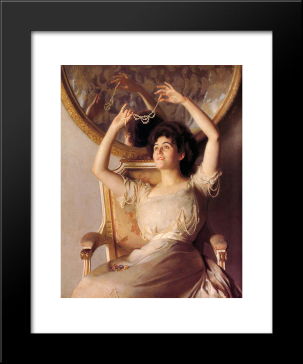 The String Of Pearls 20x24 Black Modern Wood Framed Art Print Poster by Paxton, William McGregor