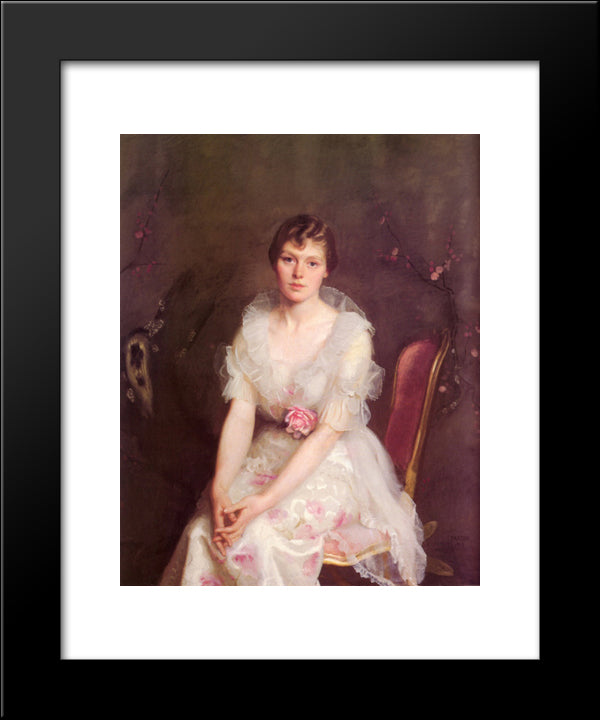 Portrait Of Louise Converse 20x24 Black Modern Wood Framed Art Print Poster by Paxton, William McGregor