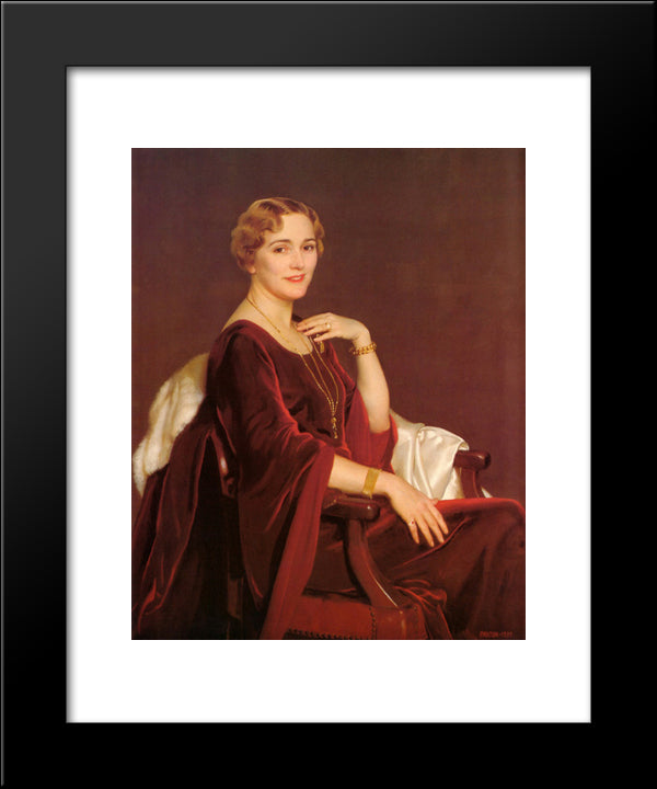 Portrait Of Mrs. Charles Frederic Toppan 20x24 Black Modern Wood Framed Art Print Poster by Paxton, William McGregor