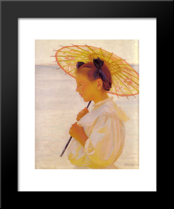 Child In The Sunlight 20x24 Black Modern Wood Framed Art Print Poster by Paxton, William McGregor