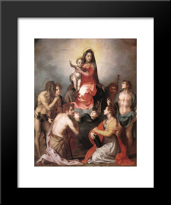 Madonna In Glory And Saints 20x24 Black Modern Wood Framed Art Print Poster by Sarto, Andrea del