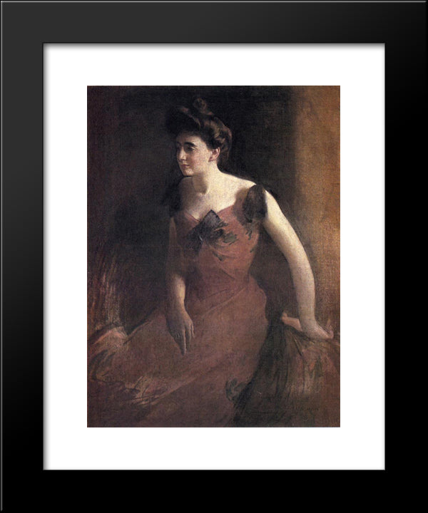 Woman In A Red Dress 20x24 Black Modern Wood Framed Art Print Poster by Alexander, John White