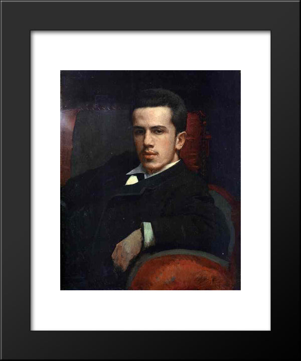 Portrait Of Anatoly Kramskoy, The Artist'S Son 20x24 Black Modern Wood Framed Art Print Poster by Kramskoi, Ivan Nikolaevich