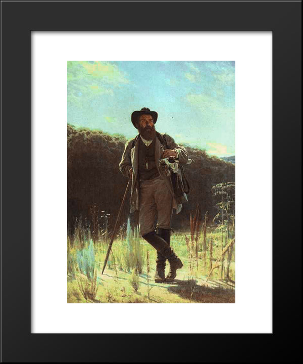 Portrait Of The Artist Ivan Shishkin 20x24 Black Modern Wood Framed Art Print Poster by Kramskoi, Ivan Nikolaevich