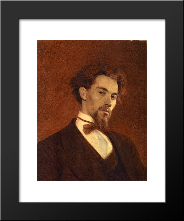 Portrait Of The Artist Konstantin Savitsky 20x24 Black Modern Wood Framed Art Print Poster by Kramskoi, Ivan Nikolaevich