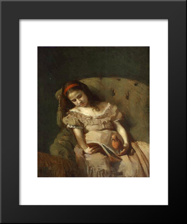 Books Got Her 20x24 Black Modern Wood Framed Art Print Poster by Kramskoi, Ivan Nikolaevich