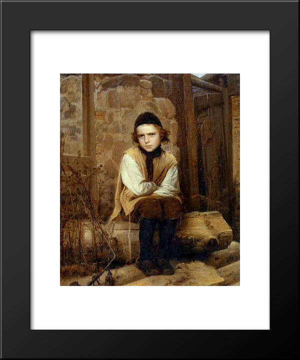 Insulted Jewish Boy 20x24 Black Modern Wood Framed Art Print Poster by Kramskoi, Ivan Nikolaevich