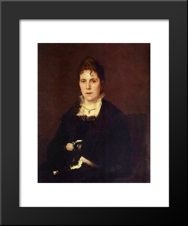 Portrait Of Sophia Kramskaya, The Artist'S Wife 20x24 Black Modern Wood Framed Art Print Poster by Kramskoi, Ivan Nikolaevich