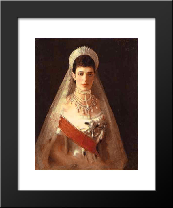 Portrait Of The Empress Maria Feodorovna 20x24 Black Modern Wood Framed Art Print Poster by Kramskoi, Ivan Nikolaevich