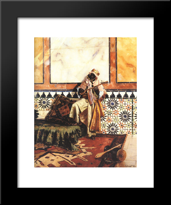 Gnaoua In A North African Interior 20x24 Black Modern Wood Framed Art Print Poster by Ernst, Rudolf
