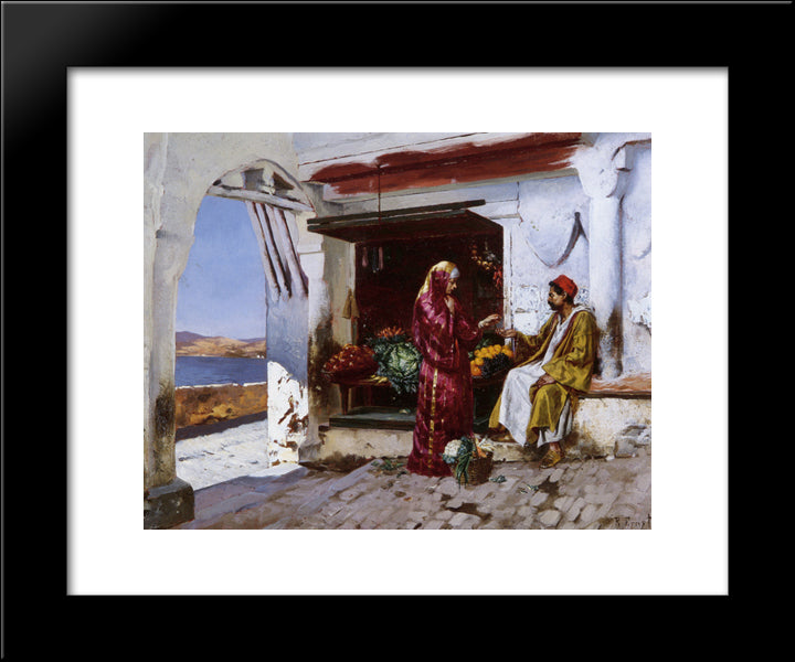 Vegetable Seller 20x24 Black Modern Wood Framed Art Print Poster by Ernst, Rudolf