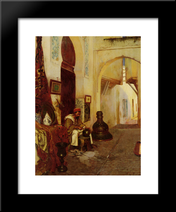Metalworkers 20x24 Black Modern Wood Framed Art Print Poster by Ernst, Rudolf