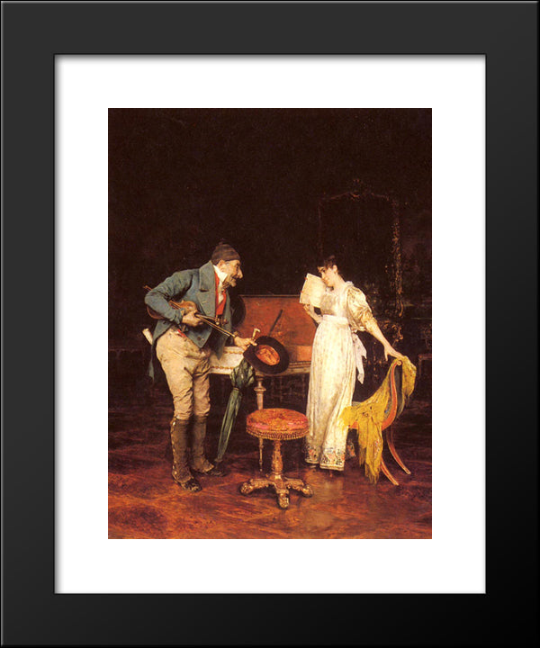 The Music Lesson 20x24 Black Modern Wood Framed Art Print Poster by Andreotti, Federico