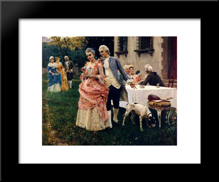 An Afternoon Tea 20x24 Black Modern Wood Framed Art Print Poster by Andreotti, Federico